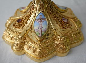 Solid silver gilt antique French Gothic Chalice.